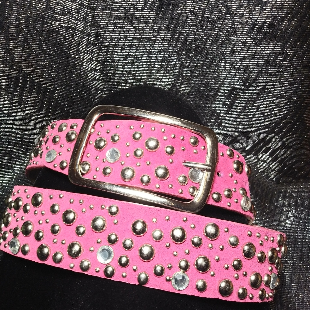 Genuine Pink Leather with a Silver Buckle
